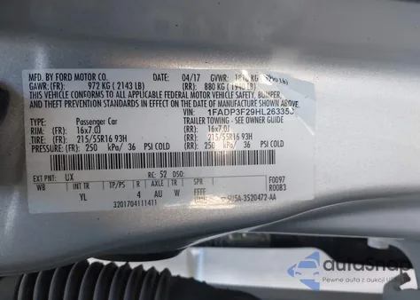 2017 Ford Focus Se из США, поврежденный, VIN 1FADP3F29HL263353